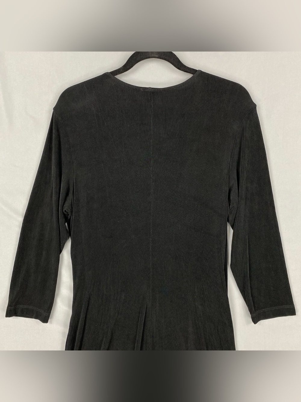 Chico’s Travelers Rosemary Faux Wrap Dress Black Slinky Knit Size 3 XL NWOT - Picture 6 of 8